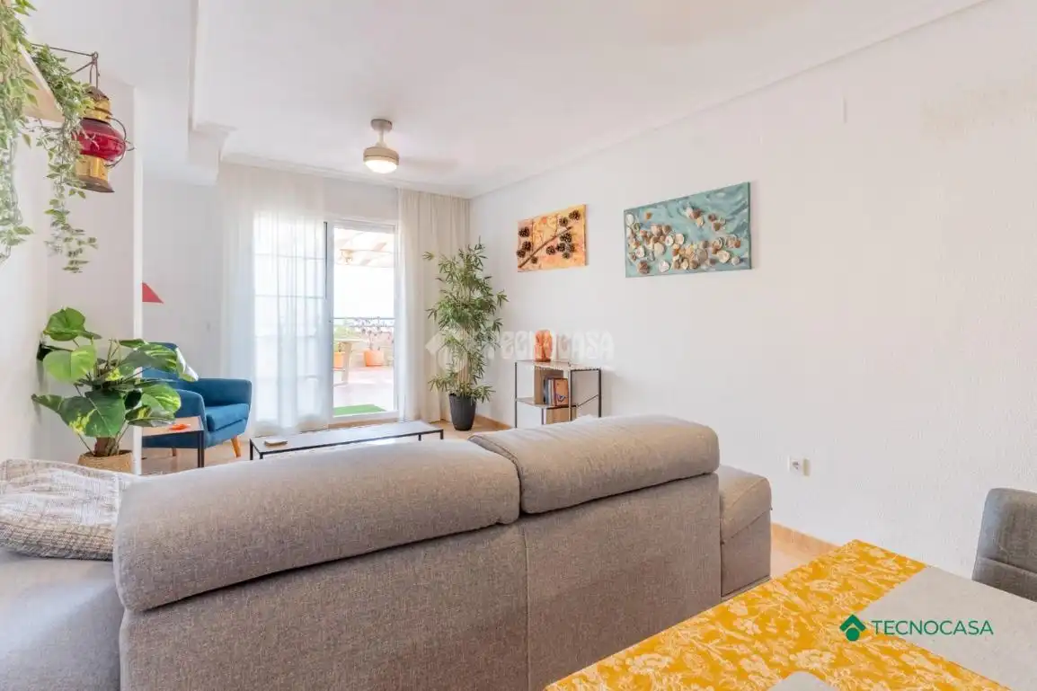 Sala d'estar de Pis en venda en Roquetas de Mar amb Parquet i Terrassa