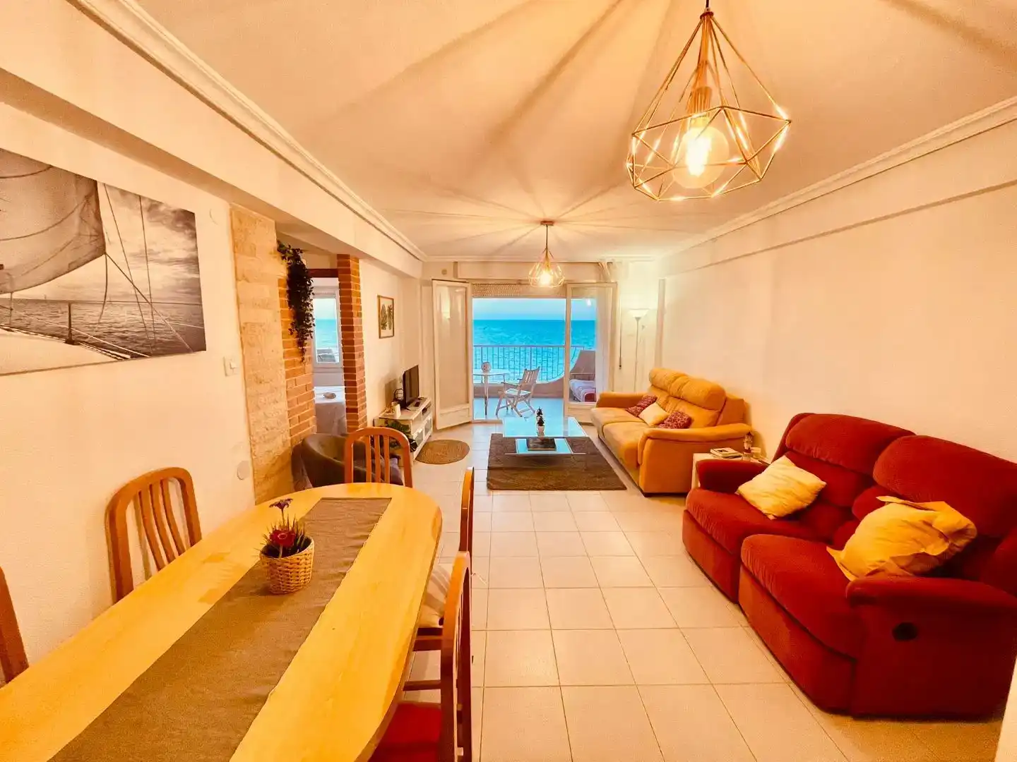 Wohnzimmer von Wohnungen zur Miete in Santa Pola mit Balkon