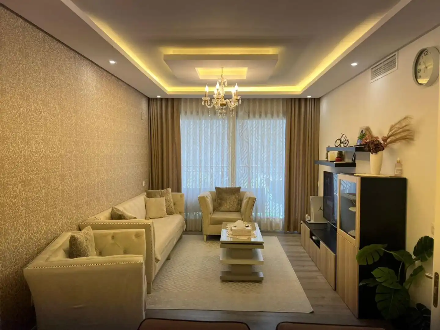 Living room of Flat for rent in Valencia  with Air Conditioner, Heating and Furnished