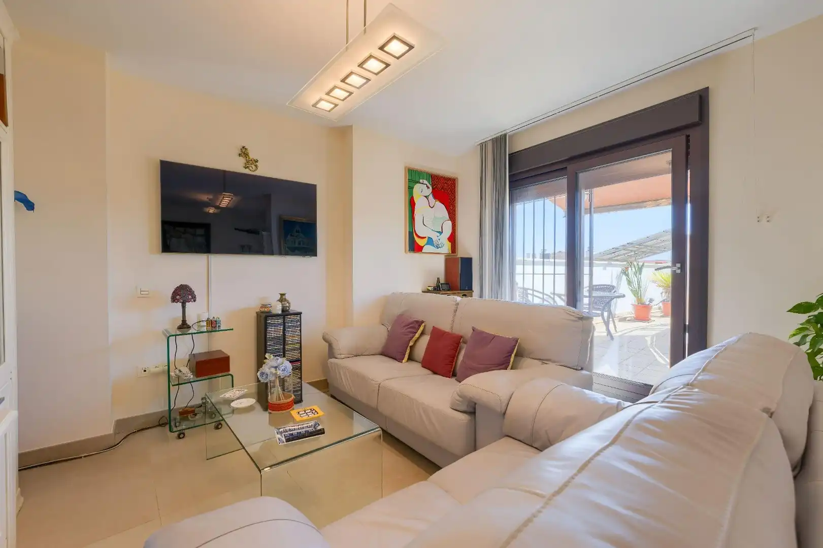 Wohnzimmer von Dachboden zum Verkauf in Sevilla mit Klimaanlage, Heizung und Terrasse