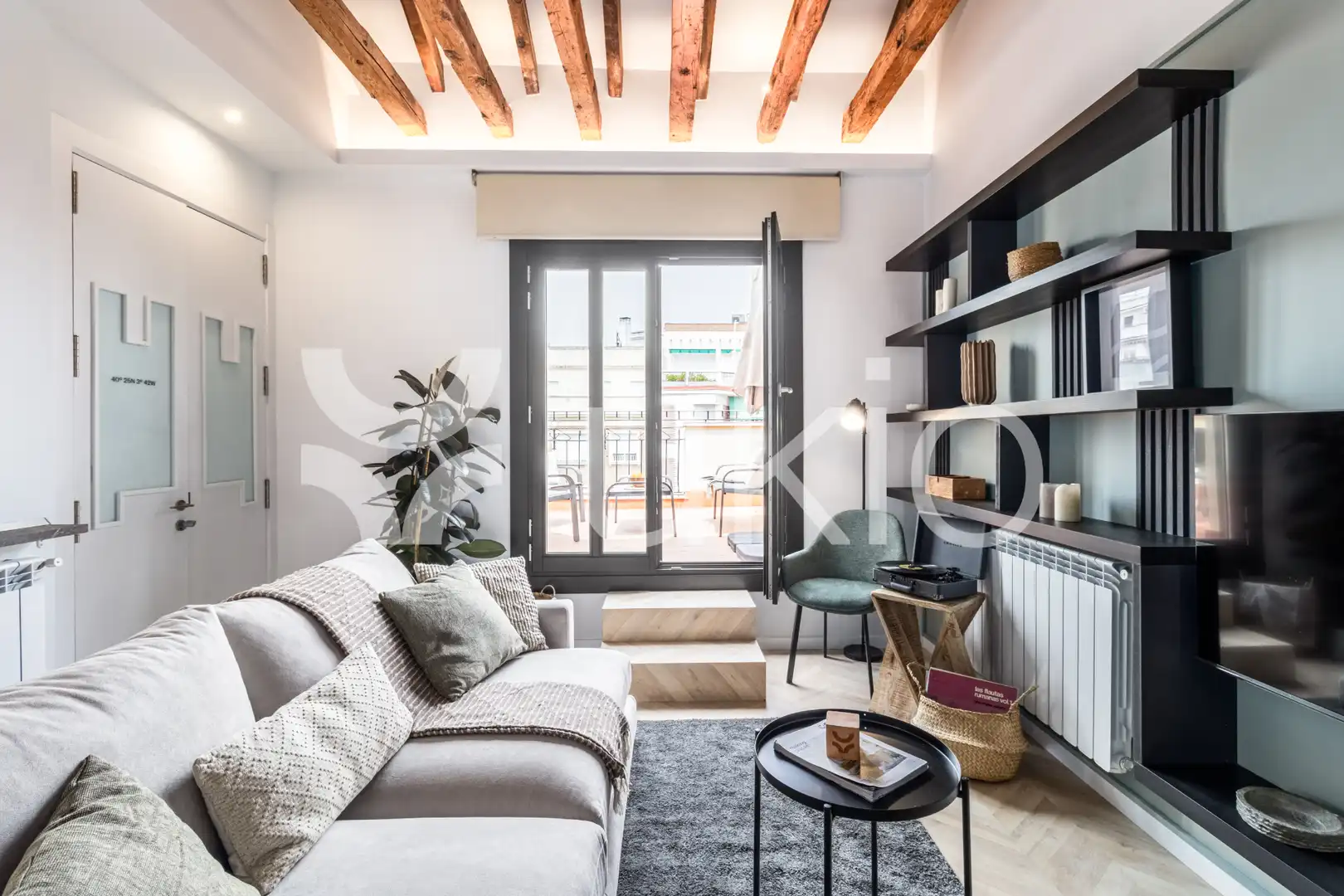 Wohnzimmer von Wohnungen zur Miete in Madrid mit Klimaanlage, Heizung und Terrasse