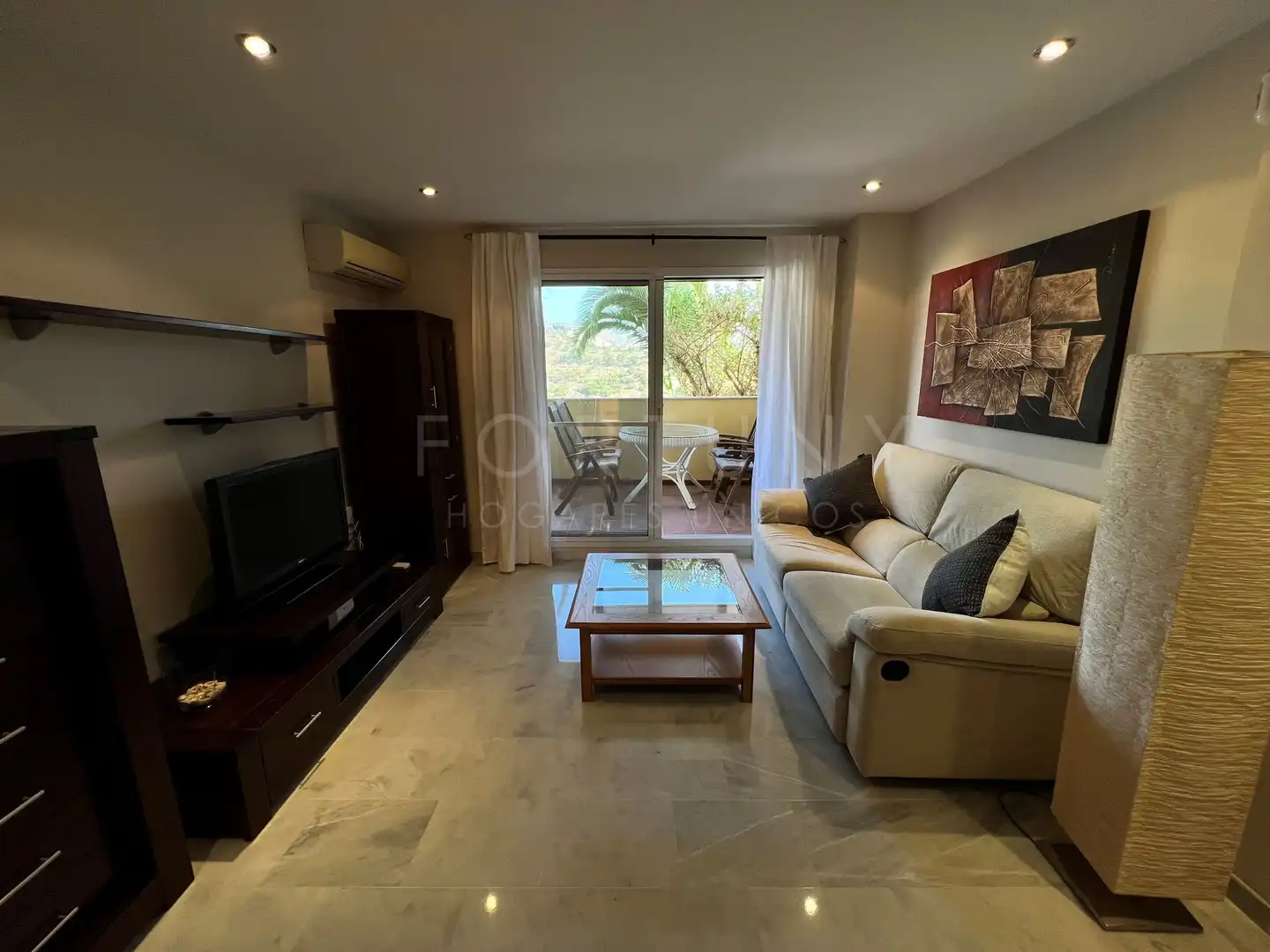 Living room of Flat for rent in Rincón de la Victoria  with Air Conditioner, Private garden and Terrace