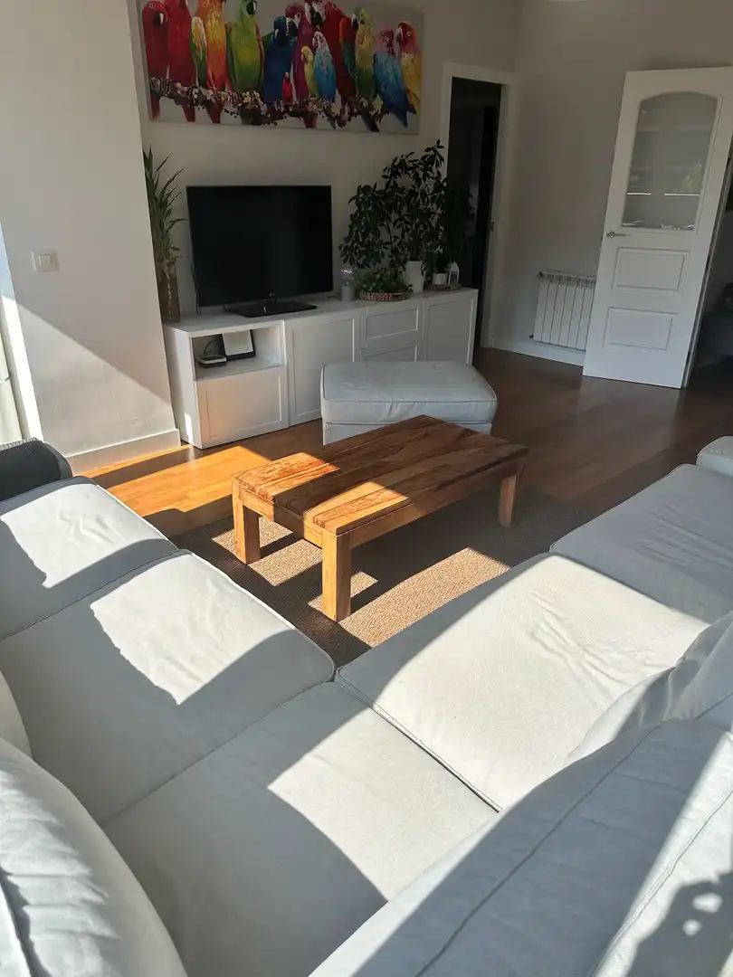 Living room of Flat for sale in Madrid  with Air Conditioner, Parquet flooring and Storage room