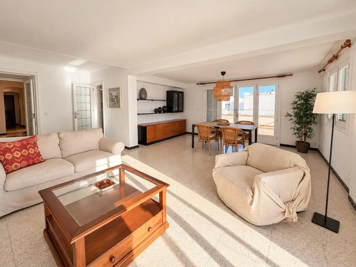 Sala de estar de Ático de alquiler en  Palma de Mallorca con Aire acondicionado, Terraza y Amueblado