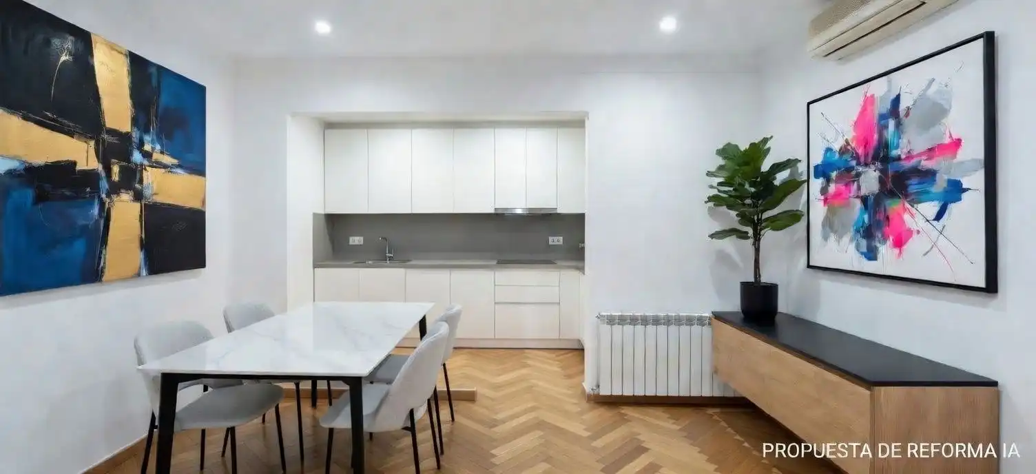 Küche von Erdgeschoss zum Verkauf in Barcelona mit Heizung, Terrasse und Möbliert