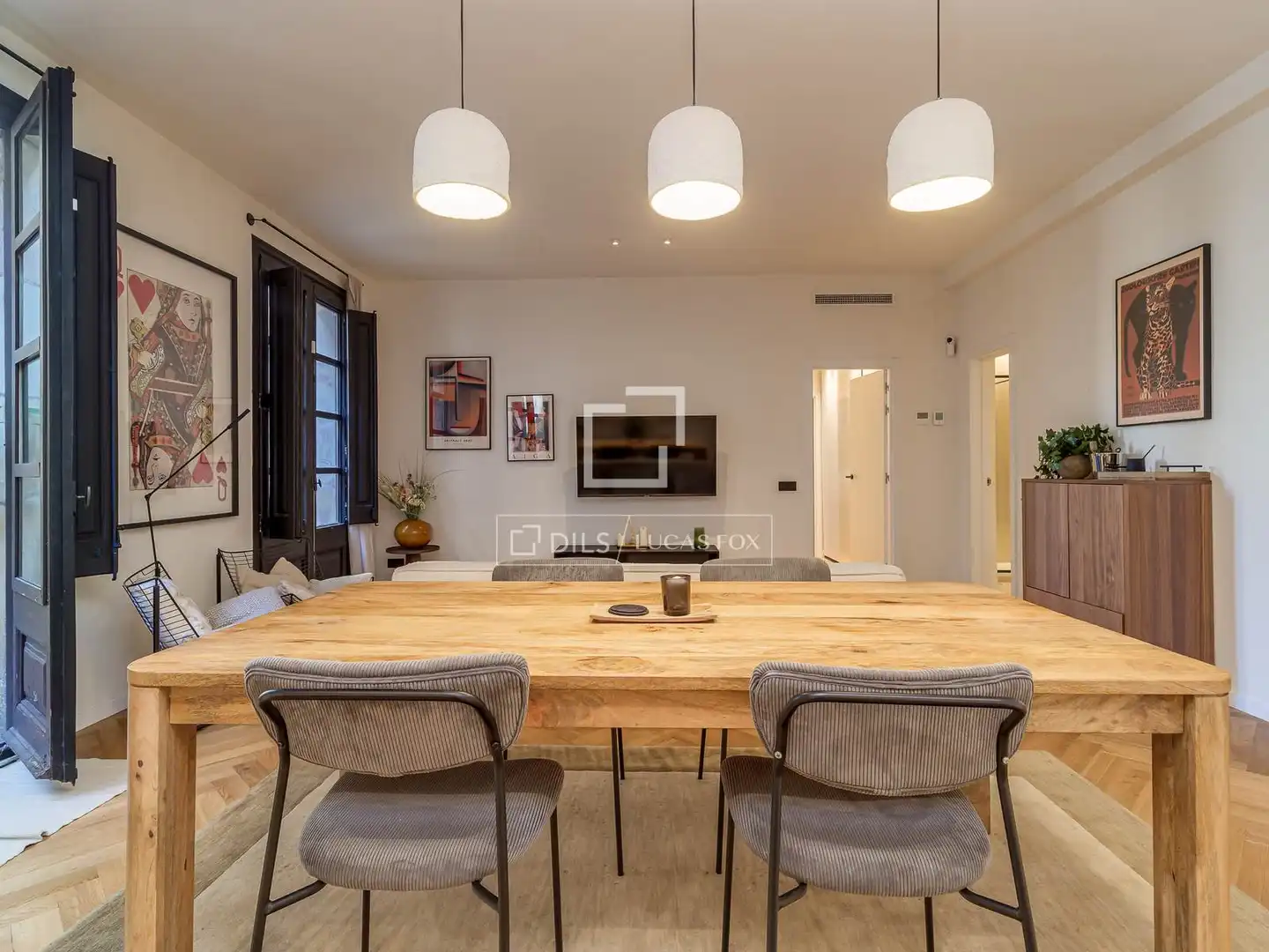 Esszimmer von Wohnung zum Verkauf in Barcelona mit Klimaanlage, Heizung und Parkett
