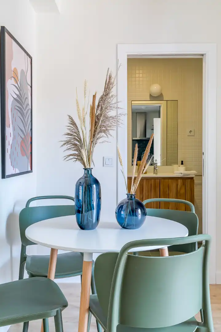 Dining room of Flat for rent in Madrid  with Furnished, Oven and Balcony