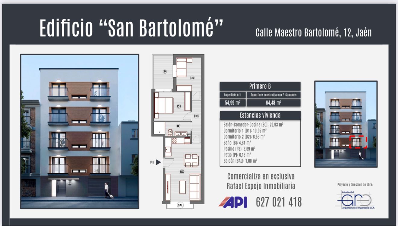 Vista exterior de Pis en venda en  Jaén Capital amb Aire condicionat i Calefacció