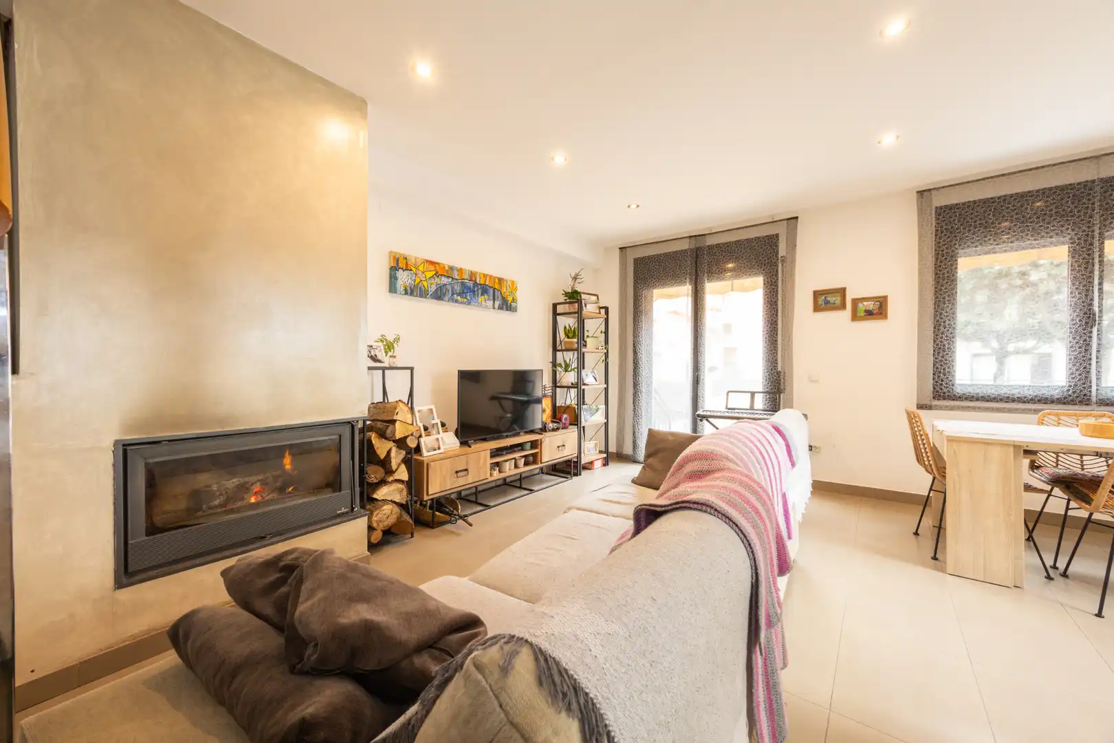 Sala de estar de Casa adosada en venta en Folgueroles con Calefacción, Jardín privado y Parquet