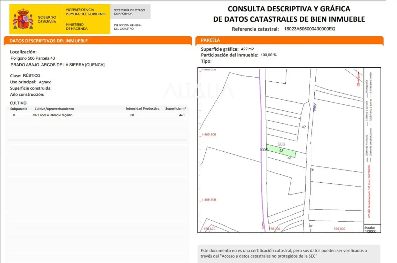 Land for sale in Arcos de la Sierra