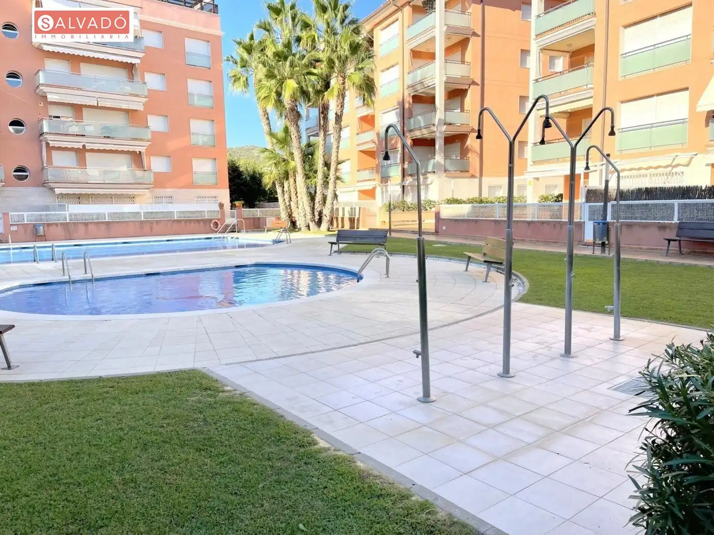 Swimming pool of Flat for rent in Calafell  with Air Conditioner, Heating and Private garden