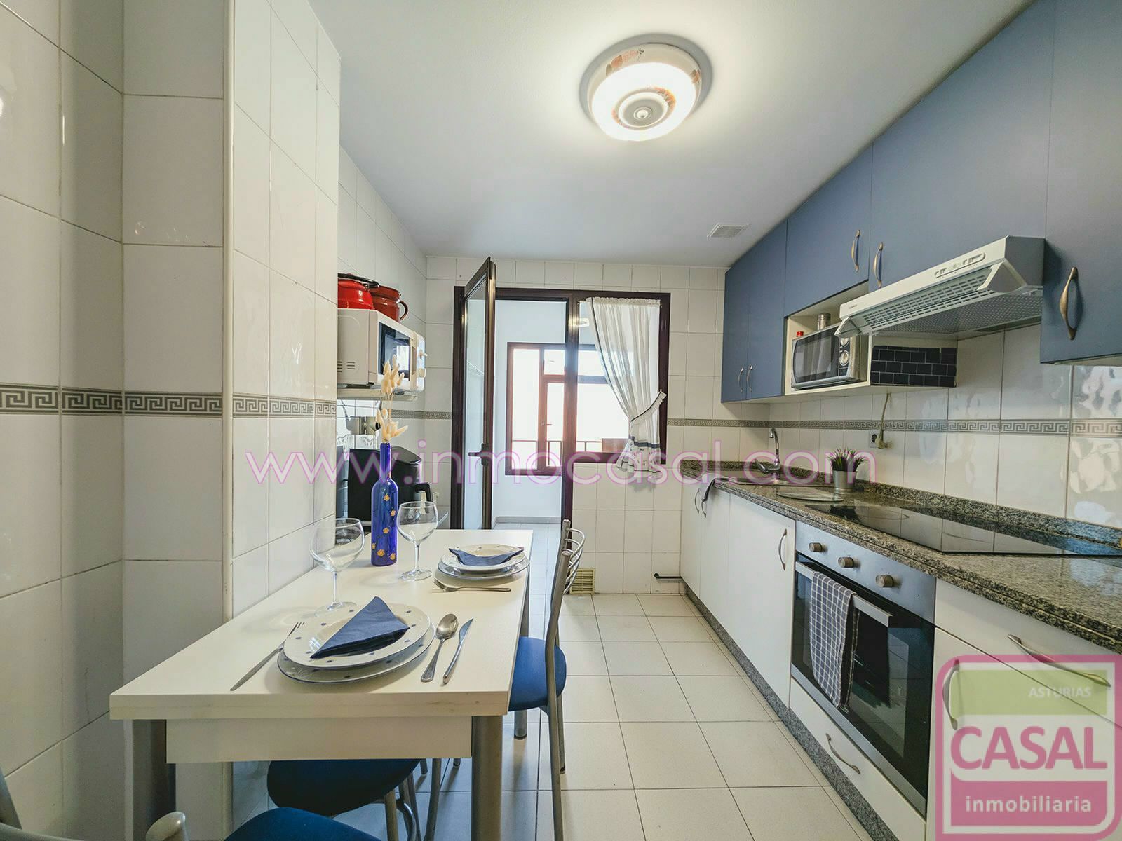 Kitchen of Flat for sale in Oviedo   with Heating, Terrace and Storage room