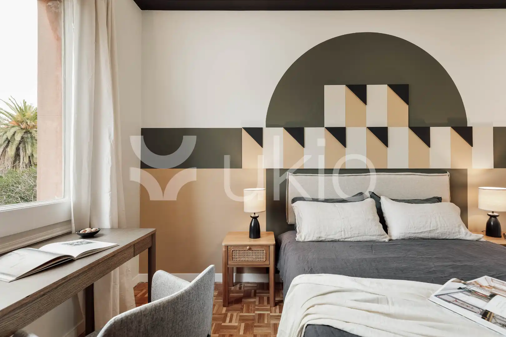 Schlafzimmer von Wohnungen zur Miete in Barcelona mit Klimaanlage, Heizung und Möbliert