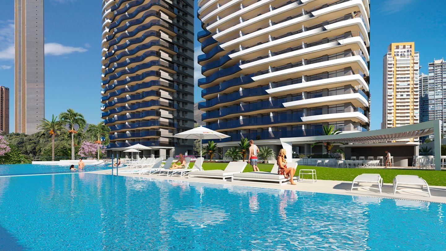 Swimming pool of Flat for sale in Benidorm  with Air Conditioner, Terrace and Swimming Pool