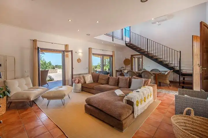 Sala d'estar de Finca rústica en venda en Felanitx amb Aire condicionat, Jardí privat i Terrassa