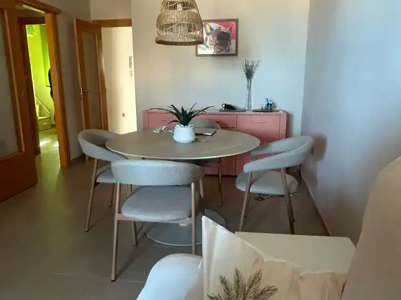 Esszimmer von Wohnung zur Miete in Roquetas de Mar mit Klimaanlage, Schwimmbad und Balkon