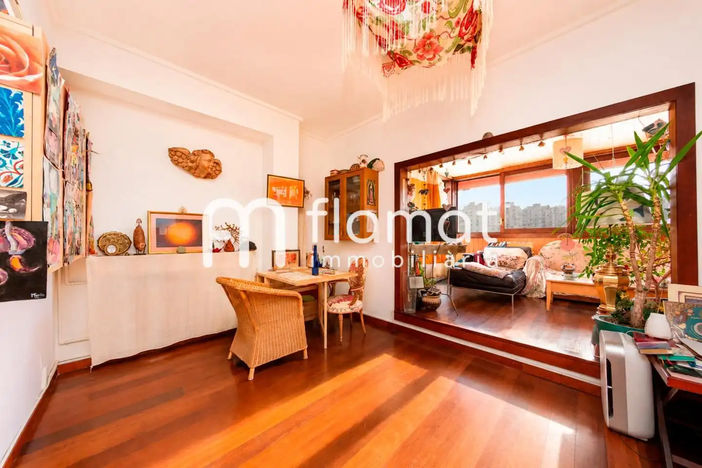 Living room of Attic for sale in Barcelona  with Air Conditioner, Terrace and Furnished