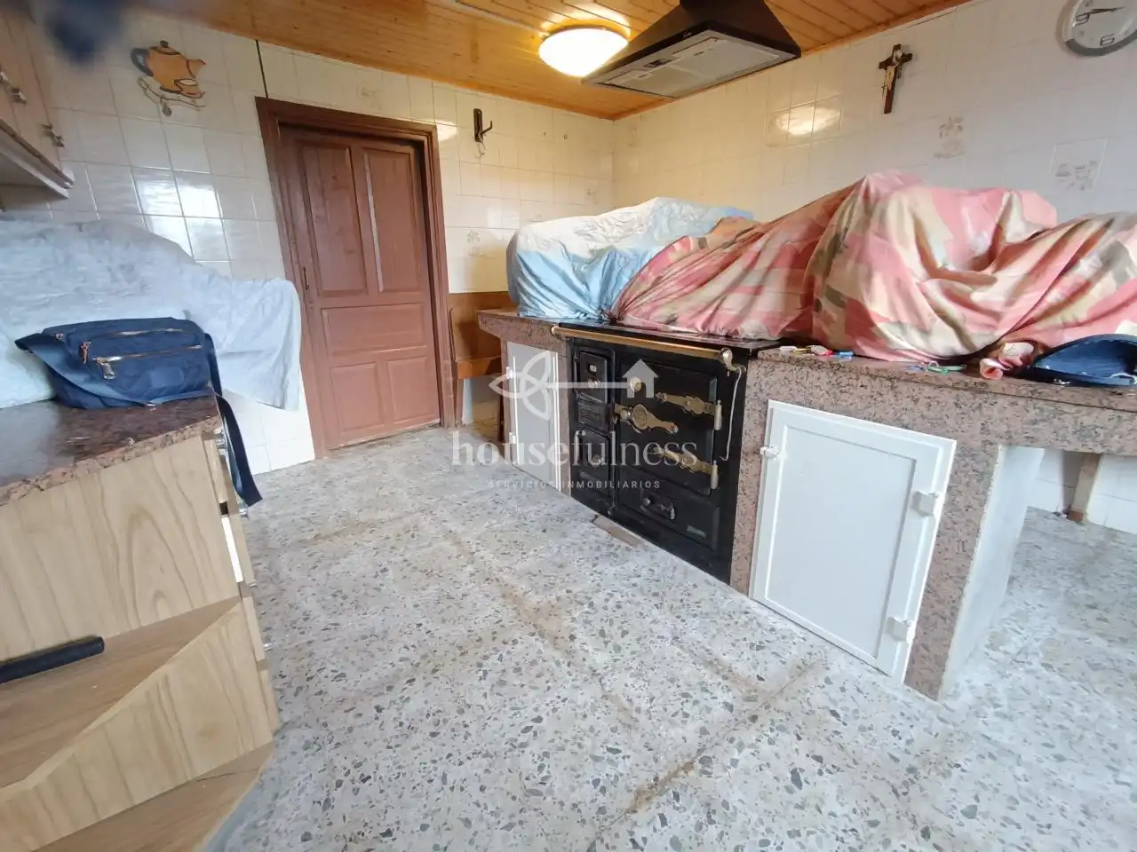 Cocina de Finca rústica en venta en Friol con Calefacción, Jardín privado y Terraza