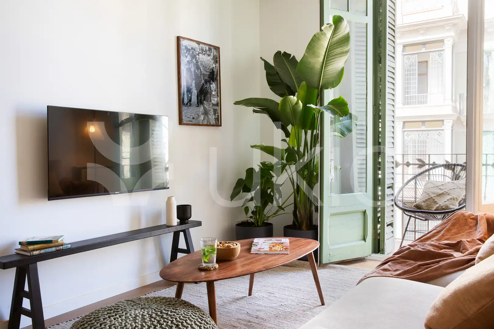 Sala d'estar de Apartament de lloguer en Barcelona amb Aire condicionat, Calefacció i Moblat