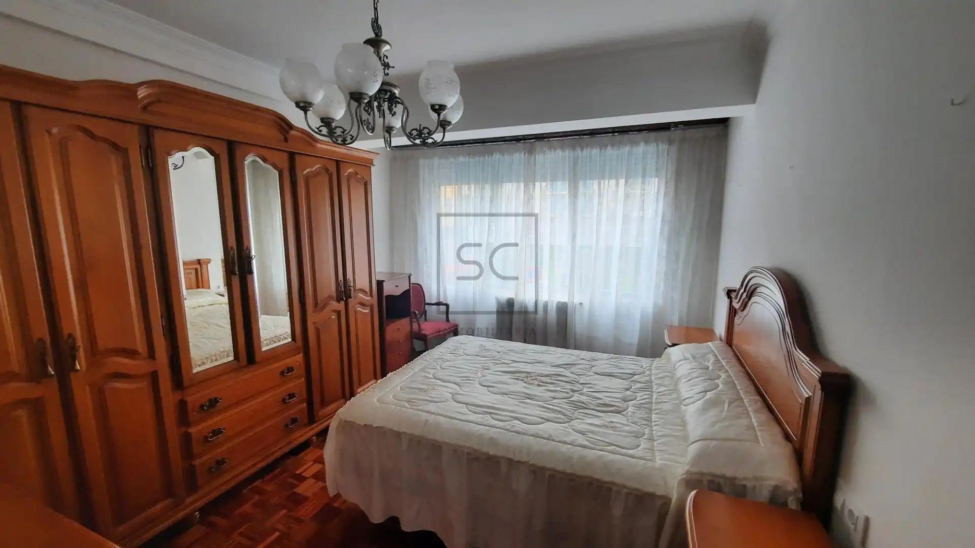 Schlafzimmer von Wohnung zur Miete in Ferrol mit Heizung, Terrasse und Möbliert