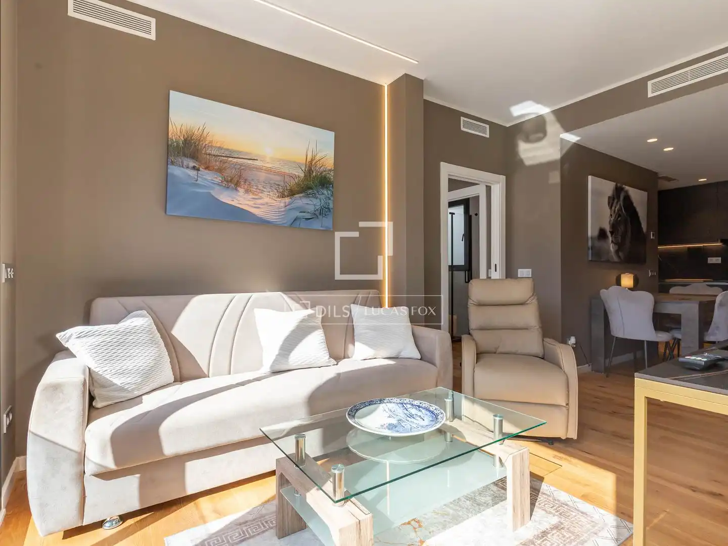 Sala de estar de Casa o chalet de alquiler en Esplugues de Llobregat con Aire acondicionado, Calefacción y Parquet