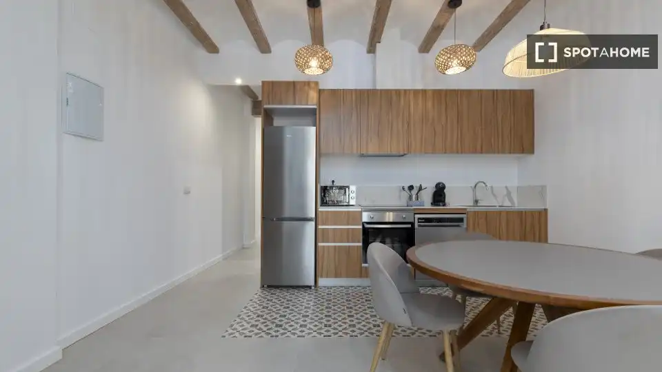 Kitchen of Flat for rent in Valencia  with Air Conditioner, Heating and Furnished
