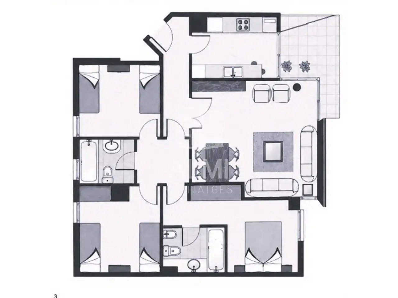 Wohnung zum Verkauf in Barcelona mit Klimaanlage, Heizung und Parkett