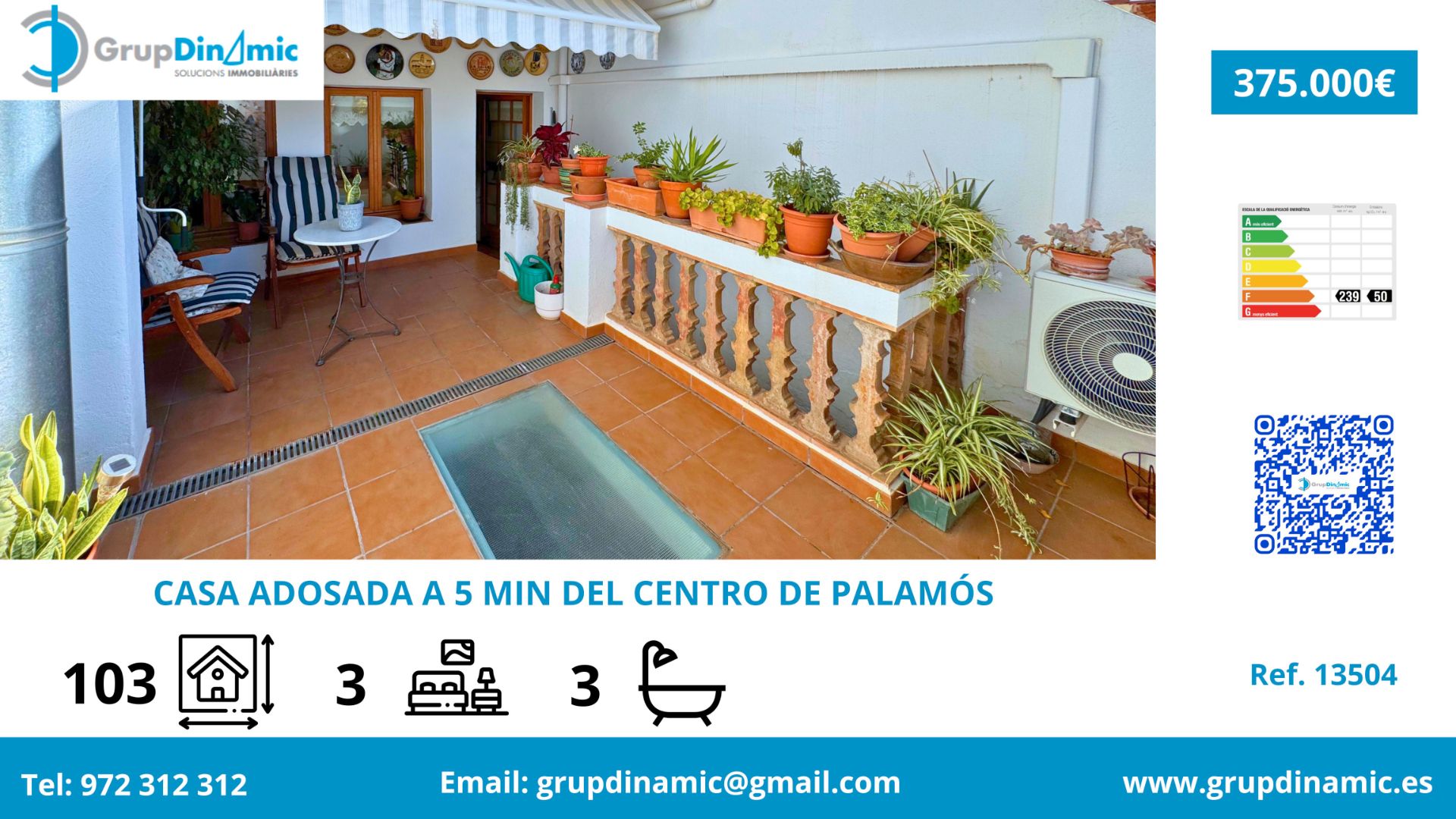 Jardí de Casa adosada en venda en Palamós amb Aire condicionat, Calefacció i Terrassa