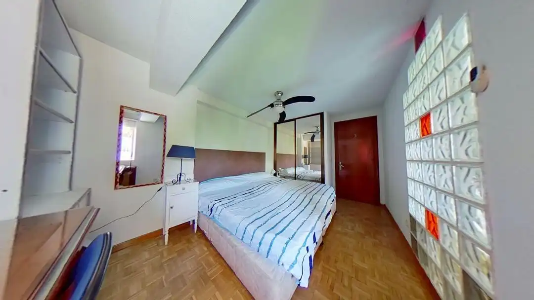 Bedroom of Flat for rent in Madrid  with Heating, Private garden and Swimming Pool