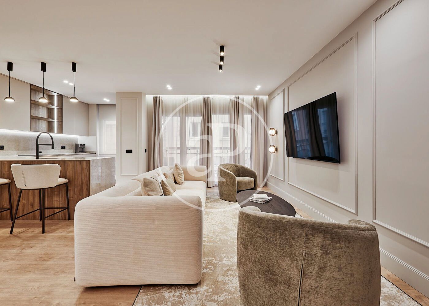 Living room of Flat for sale in  Madrid Capital  with Air Conditioner, Heating and Terrace