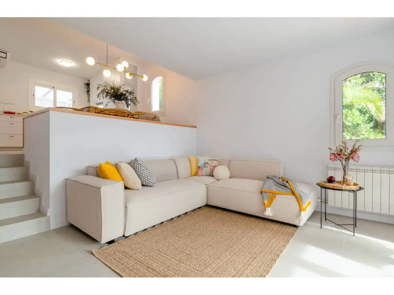 Wohnzimmer von Haus oder Chalet zum Verkauf in Lloret de Mar mit Klimaanlage, Heizung und Privatgarten