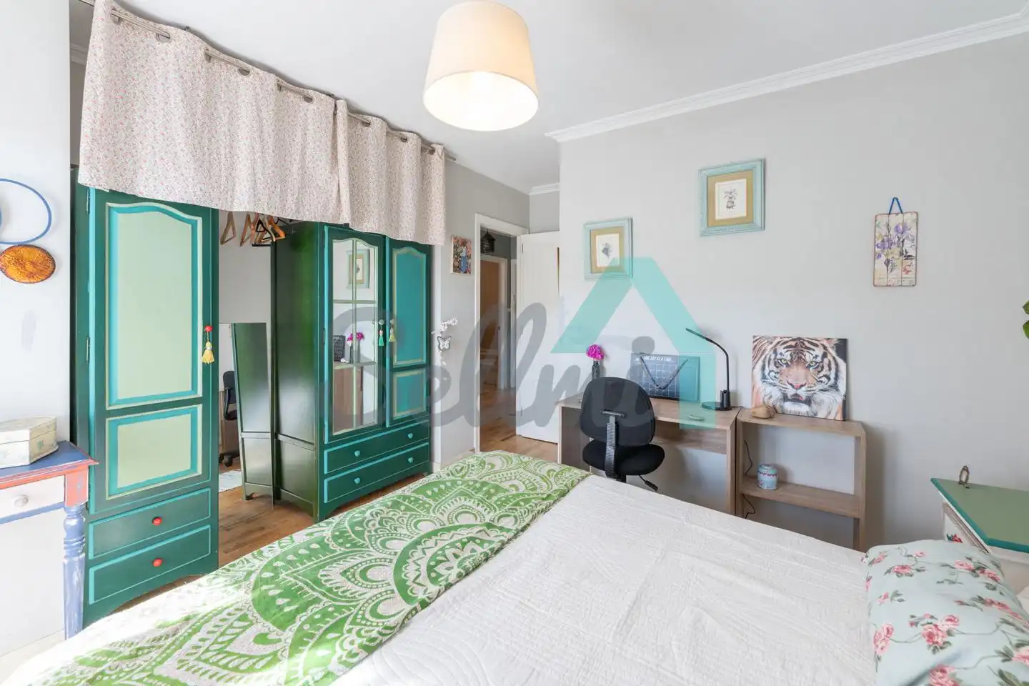 Schlafzimmer von Wohnung zur untervermieten in Siero mit Heizung, Privatgarten und Parkett