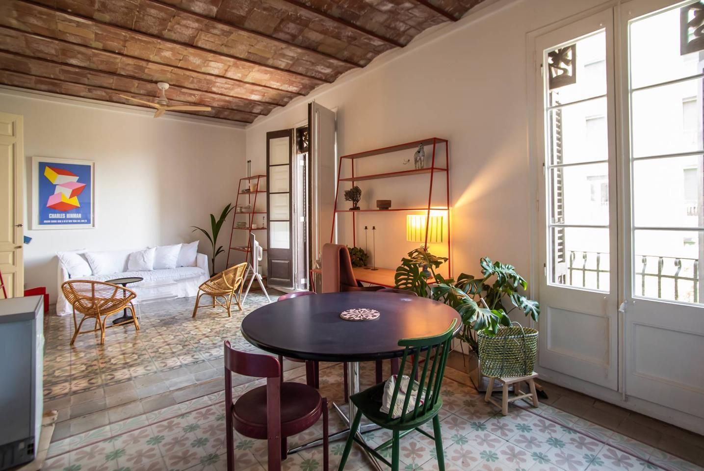Dining room of Flat to rent in  Barcelona Capital  with Air Conditioner, Terrace and Furnished