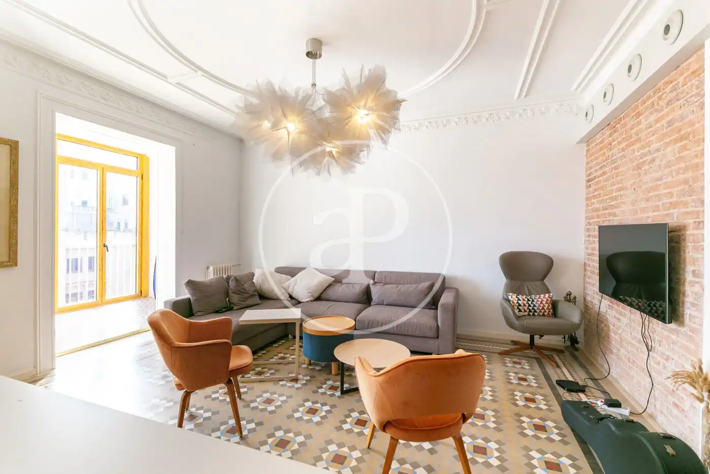 Sala de estar de Piso de alquiler en Barcelona con Aire acondicionado, Calefacción y Amueblado