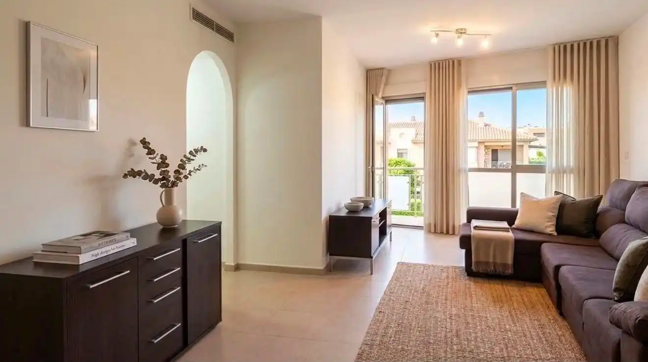 Sala d'estar de Apartament en venda en Murcia amb Aire condicionat, Jardí privat i Traster