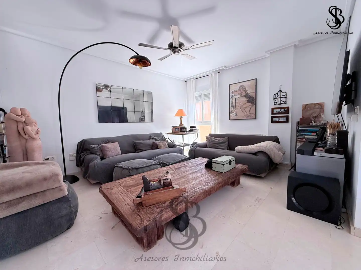 Sala de estar de Casa adosada en venta en Mutxamel con Aire acondicionado, Calefacción y Jardín privado