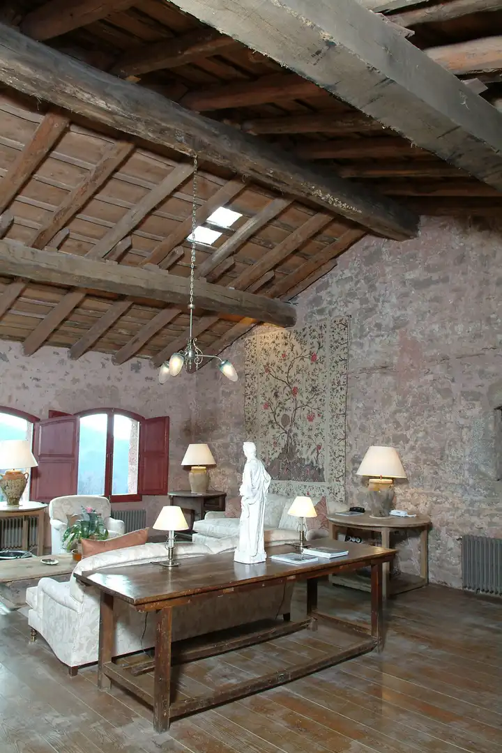 Sala de estar de Finca rústica en venta en Camprodon con Calefacción, Jardín privado y Terraza