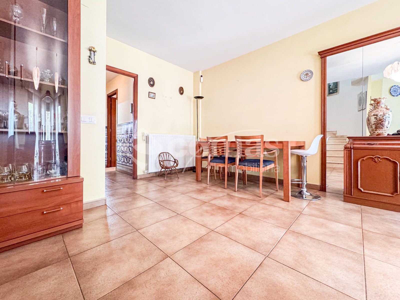 Menjador de Casa adosada en venda en Blanes amb Calefacció, Jardí privat i Terrassa