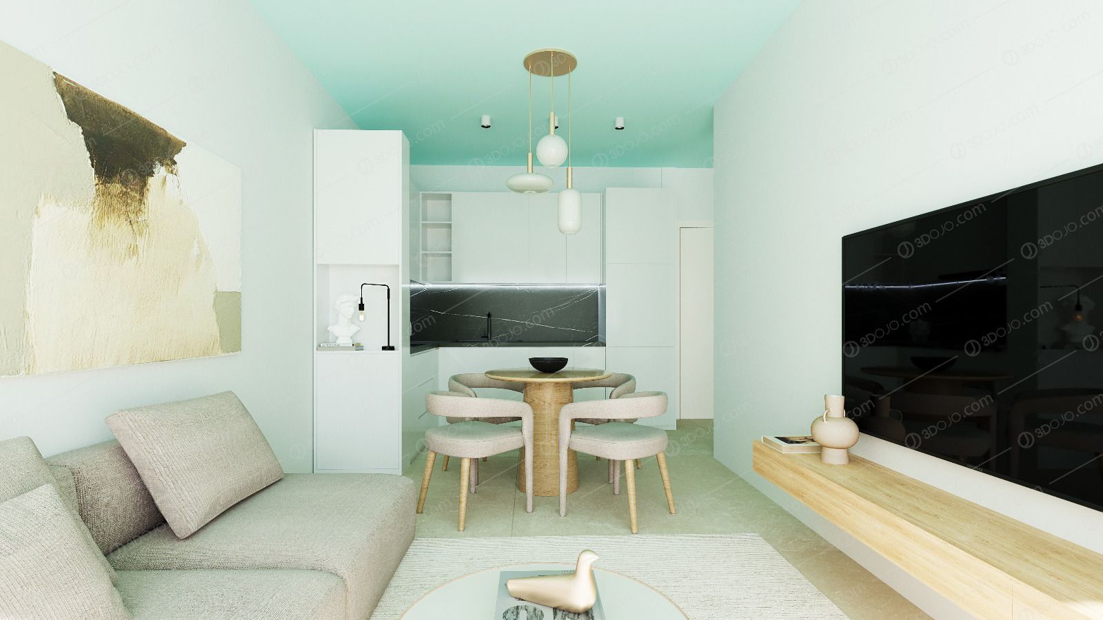 Living room of Flat for sale in Calpe / Calp  with Air Conditioner, Furnished and Community pool