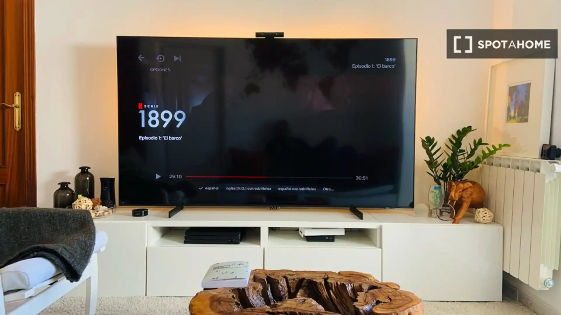 Sala d'estar de Pis de lloguer en  Madrid Capital amb Aire condicionat, Calefacció i Moblat