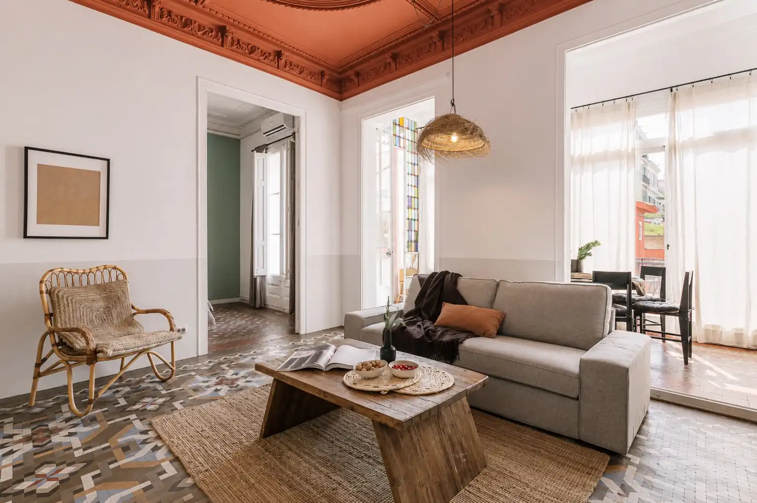 Sala de estar de Apartamento de alquiler en Barcelona con Terraza, Amueblado y Horno