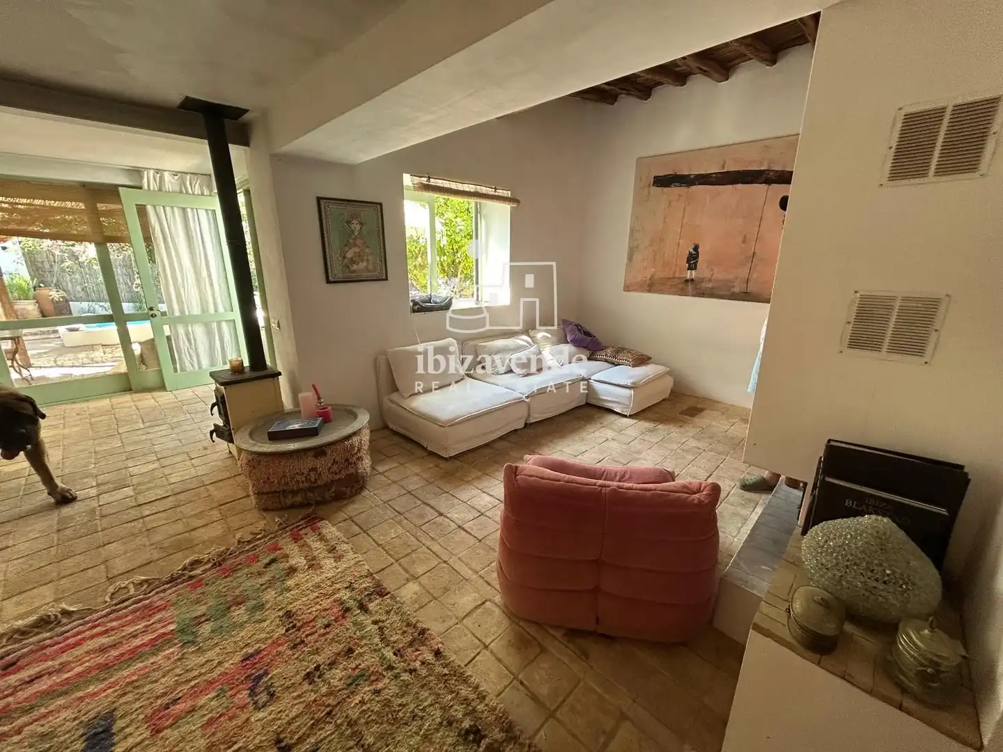 Sala d'estar de Casa o xalet en venda en Eivissa amb Aire condicionat, Jardí privat i Terrassa