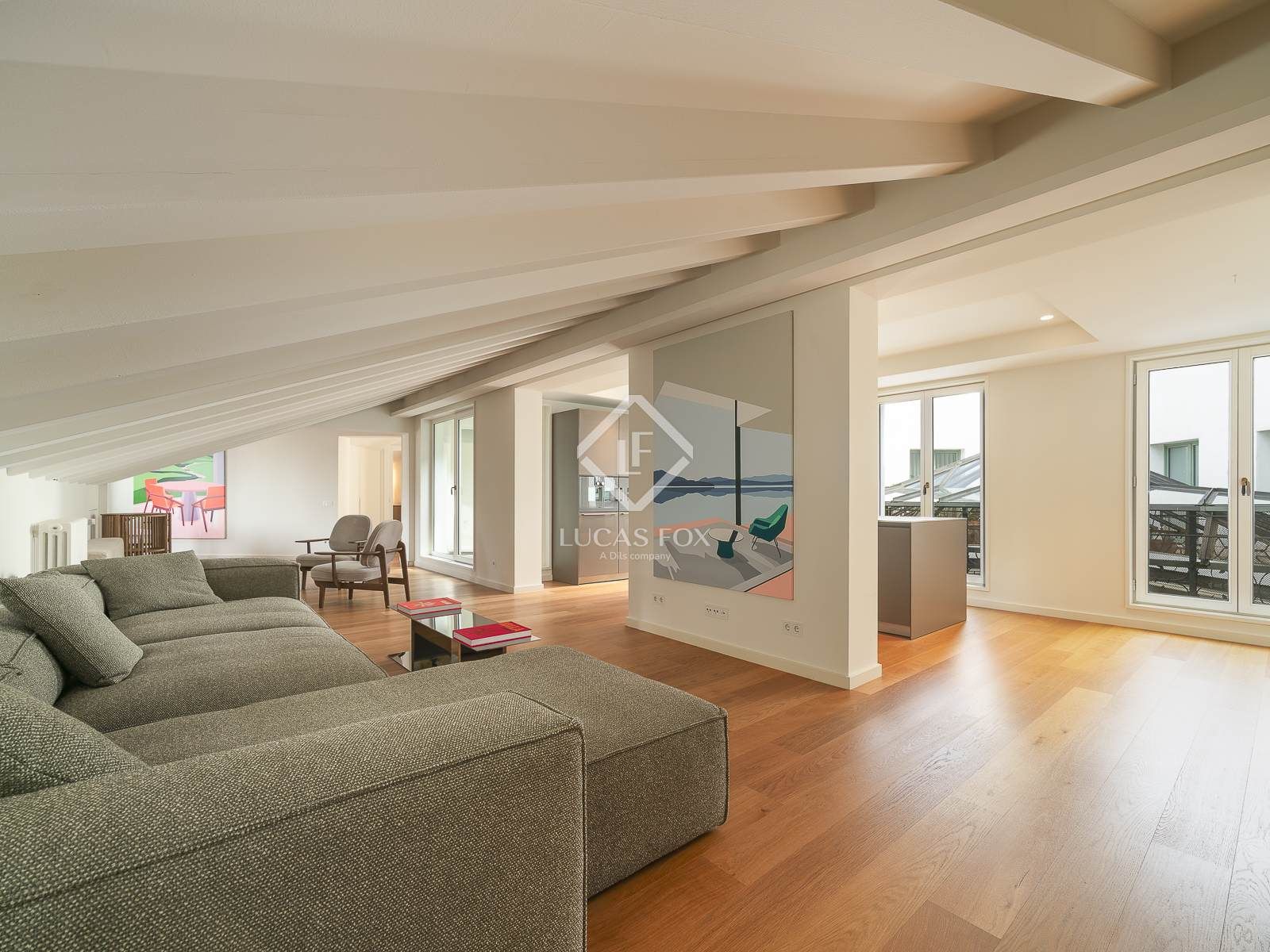 Living room of Attic for sale in  Barcelona Capital  with Air Conditioner, Heating and Terrace
