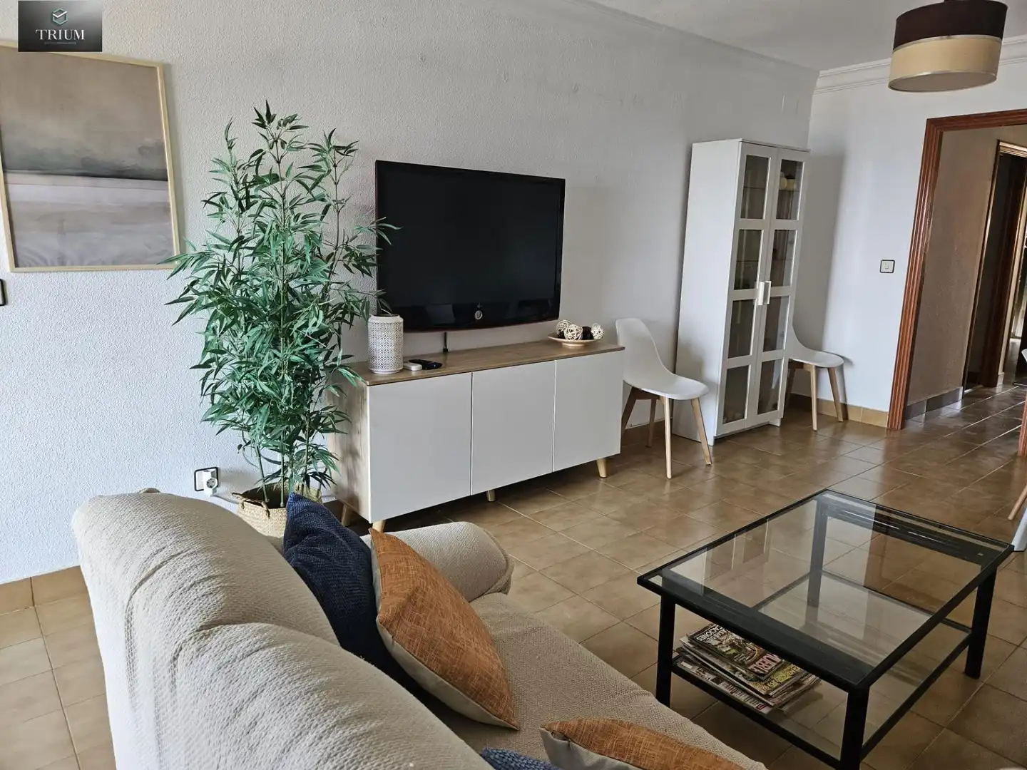 Sala d'estar de Apartament de lloguer en Salobreña amb Aire condicionat, Moblat i Balcó