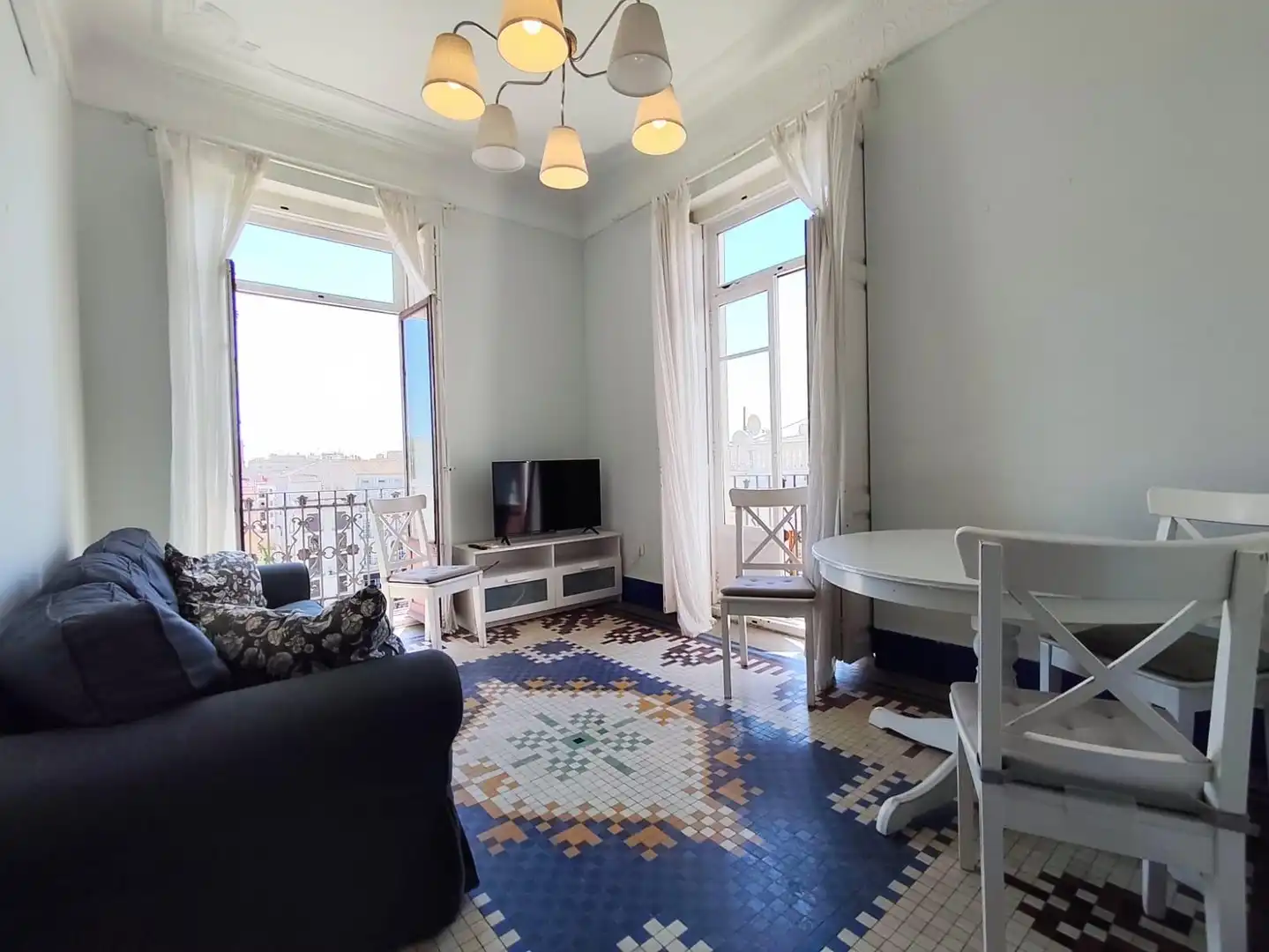 Wohnzimmer von Wohnung zur Miete in Valencia mit Klimaanlage, Möbliert und Balkon