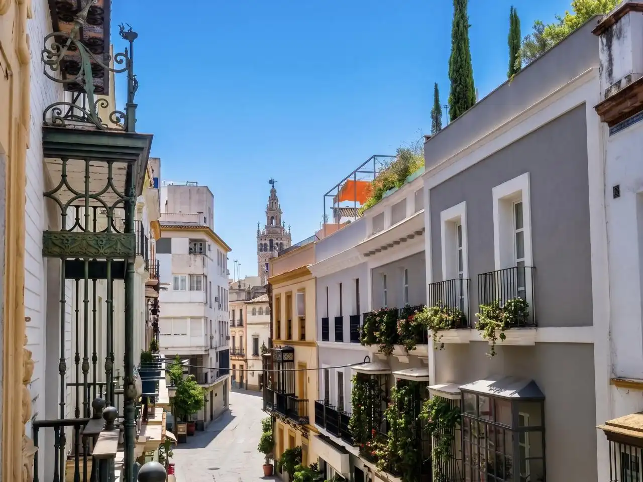 Exterior view of Flat for sale in Sevilla  with Air Conditioner, Terrace and Furnished