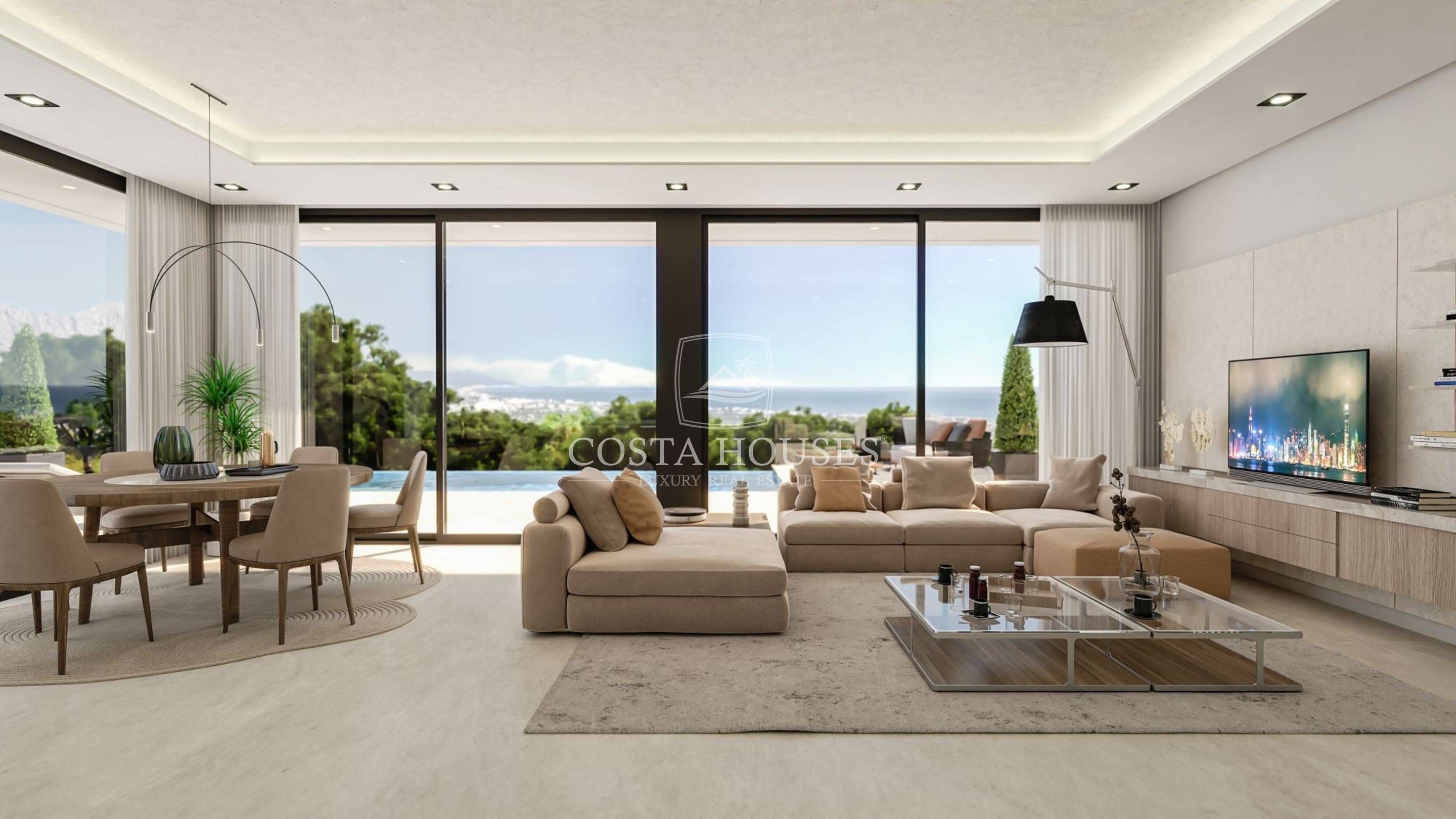 Sala d'estar de Casa o xalet en venda en Pedreguer amb Aire condicionat, Calefacció i Jardí privat