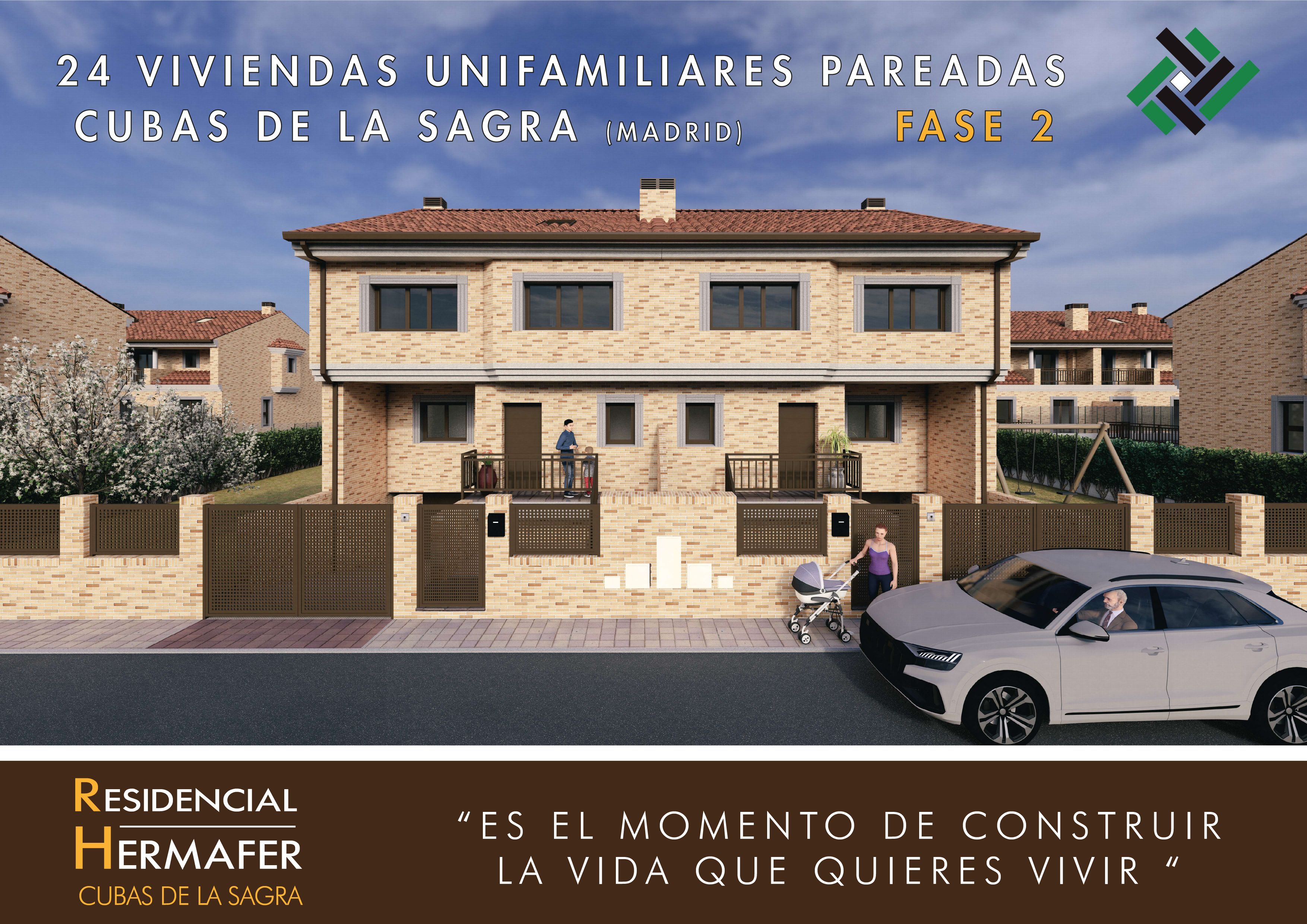 Vista exterior de Casa adosada en venda en Cubas de la Sagra amb Calefacció, Jardí privat i Parquet
