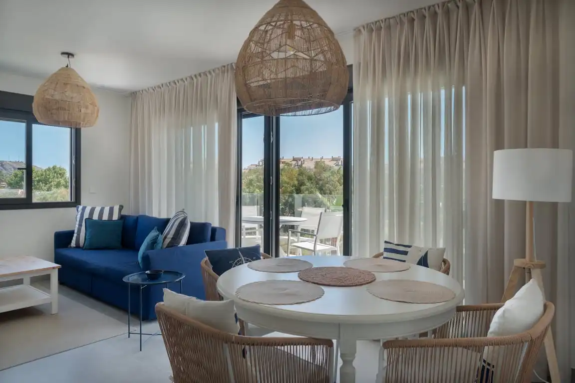 Esszimmer von Wohnungen zur Miete in Jávea / Xàbia mit Klimaanlage, Privatgarten und Gemeinschaftspool