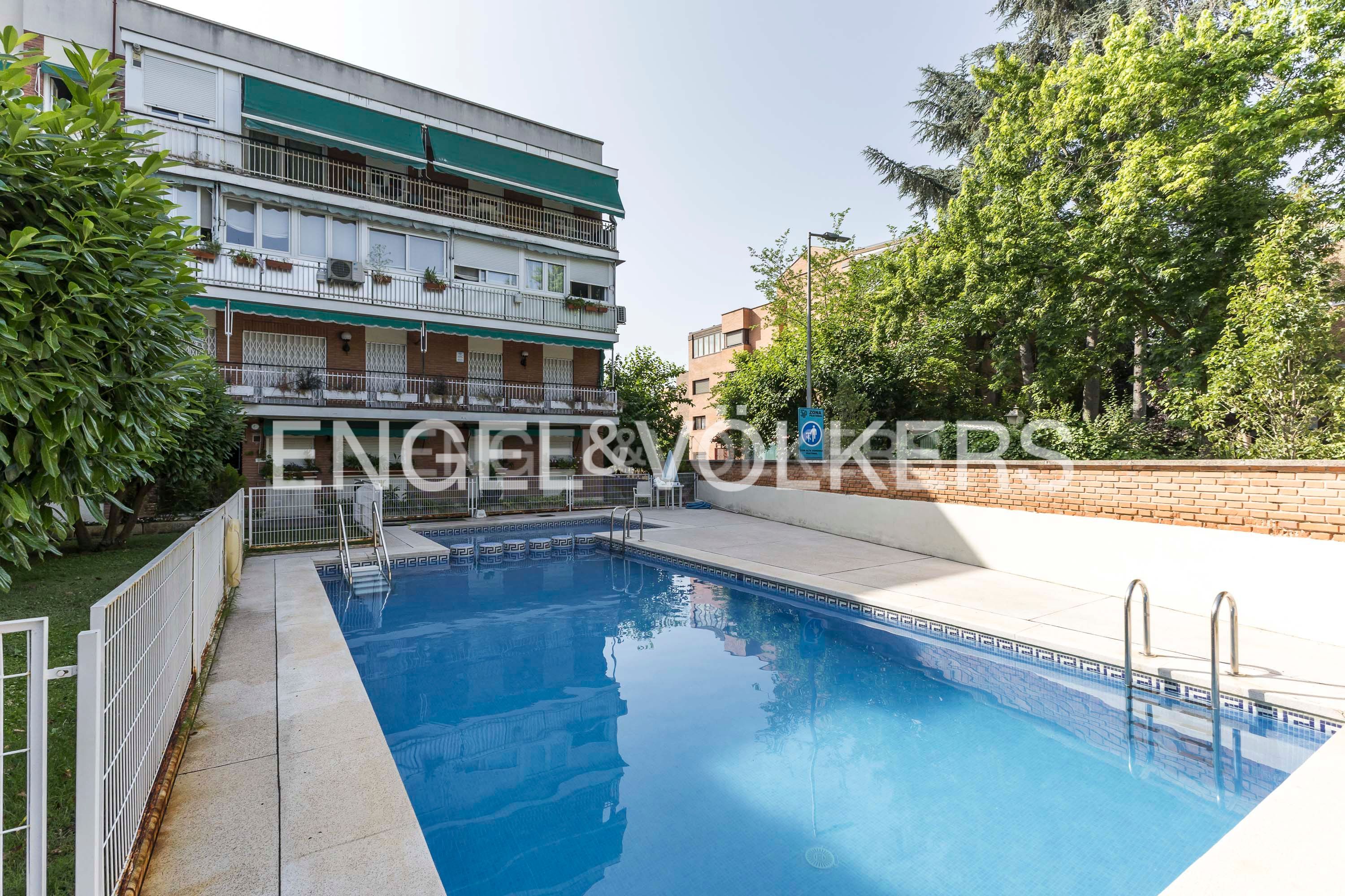 Piscina de Apartament de lloguer en  Madrid Capital amb Aire condicionat, Calefacció i Jardí privat